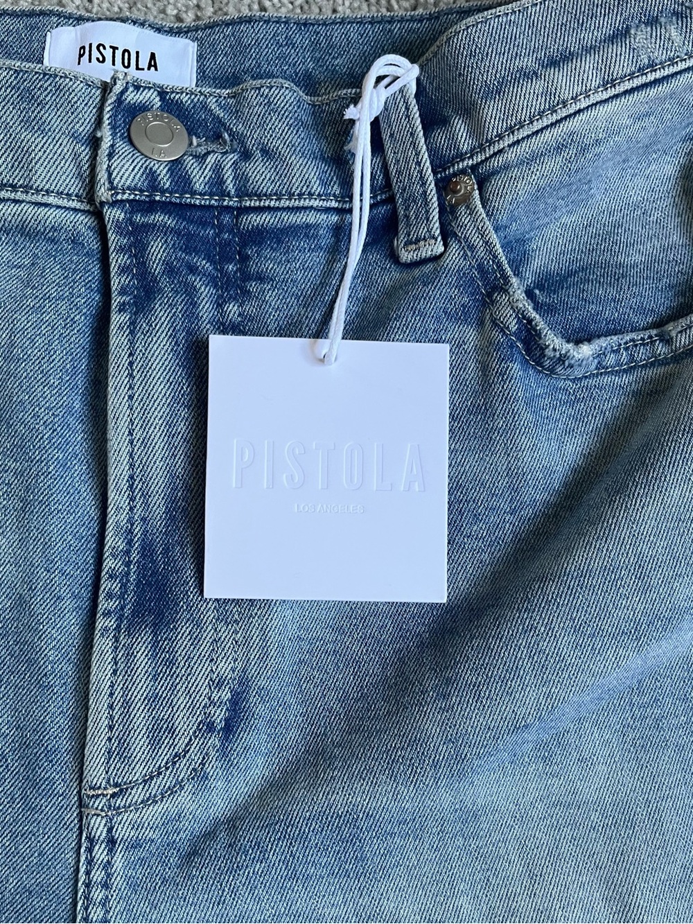NWT Pistola Eli High Rise Arched Leg Light Wash Denim Jean 31 - Picture 10 of 10